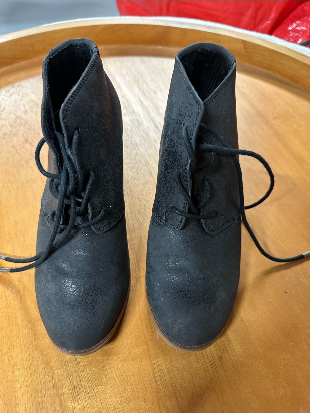 Toms Black Lace-Up Ankle Boots